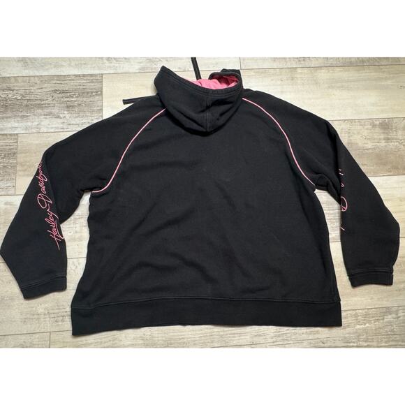 Women's Harley Davidson Black Pink Light Weight Jacket Stitched XL Extra Large - Picture 2 of 6